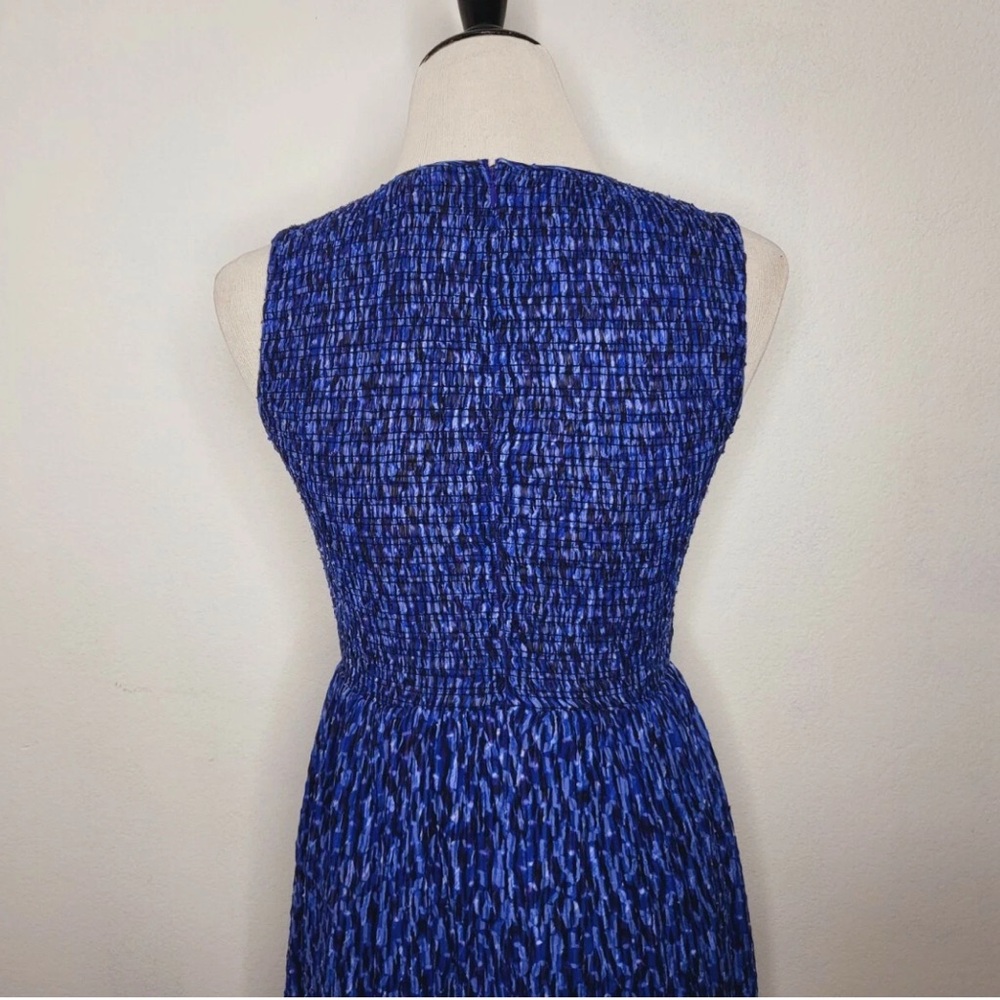 Rebecca Taylor Women’s Silk Ruched Batik Mirage Dress Blue Size 0 - Picture 7 of 11